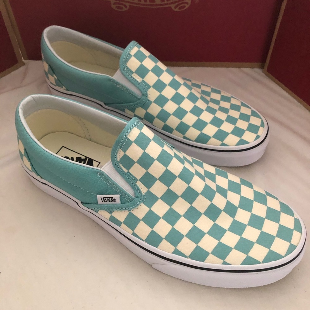 Vans slip on light blue